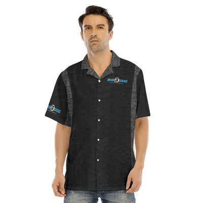 Big Dog-All-Over Print Men's Hawaiian Shirt With Button Closure