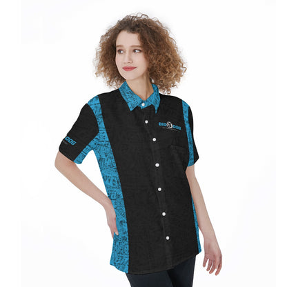 Big Dog-All-Over Print Women's Short Sleeve Shirt With Pocket